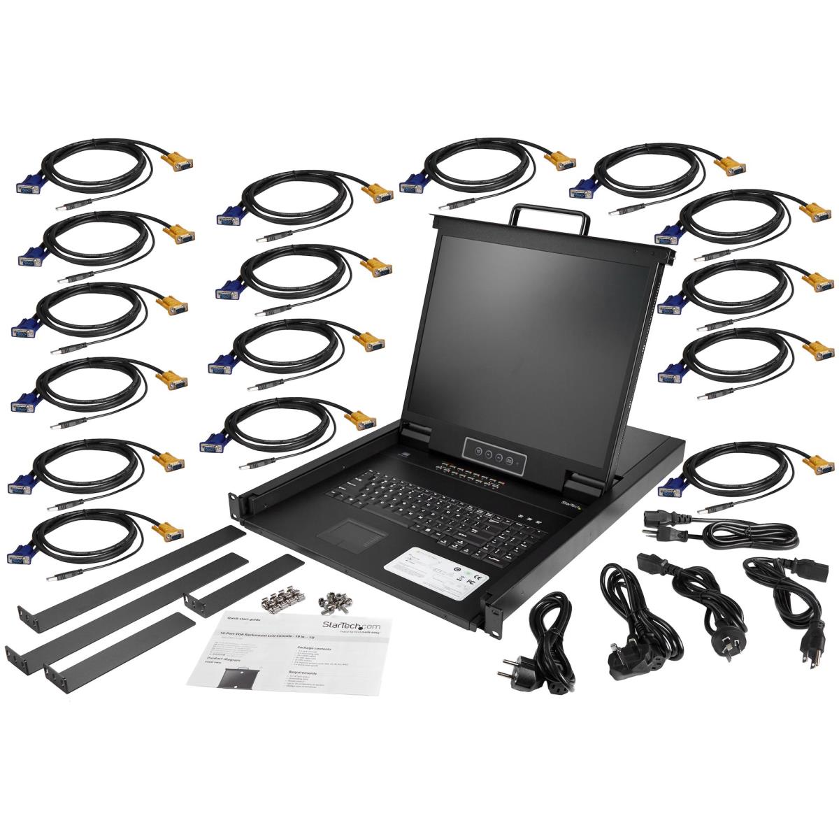 KVM Console 16-port For Server Rack - 19in - 1u