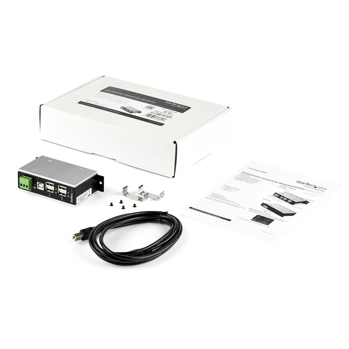 USB Hub - 4-port - USB 2.0 - 15kv Esd Protection Metal