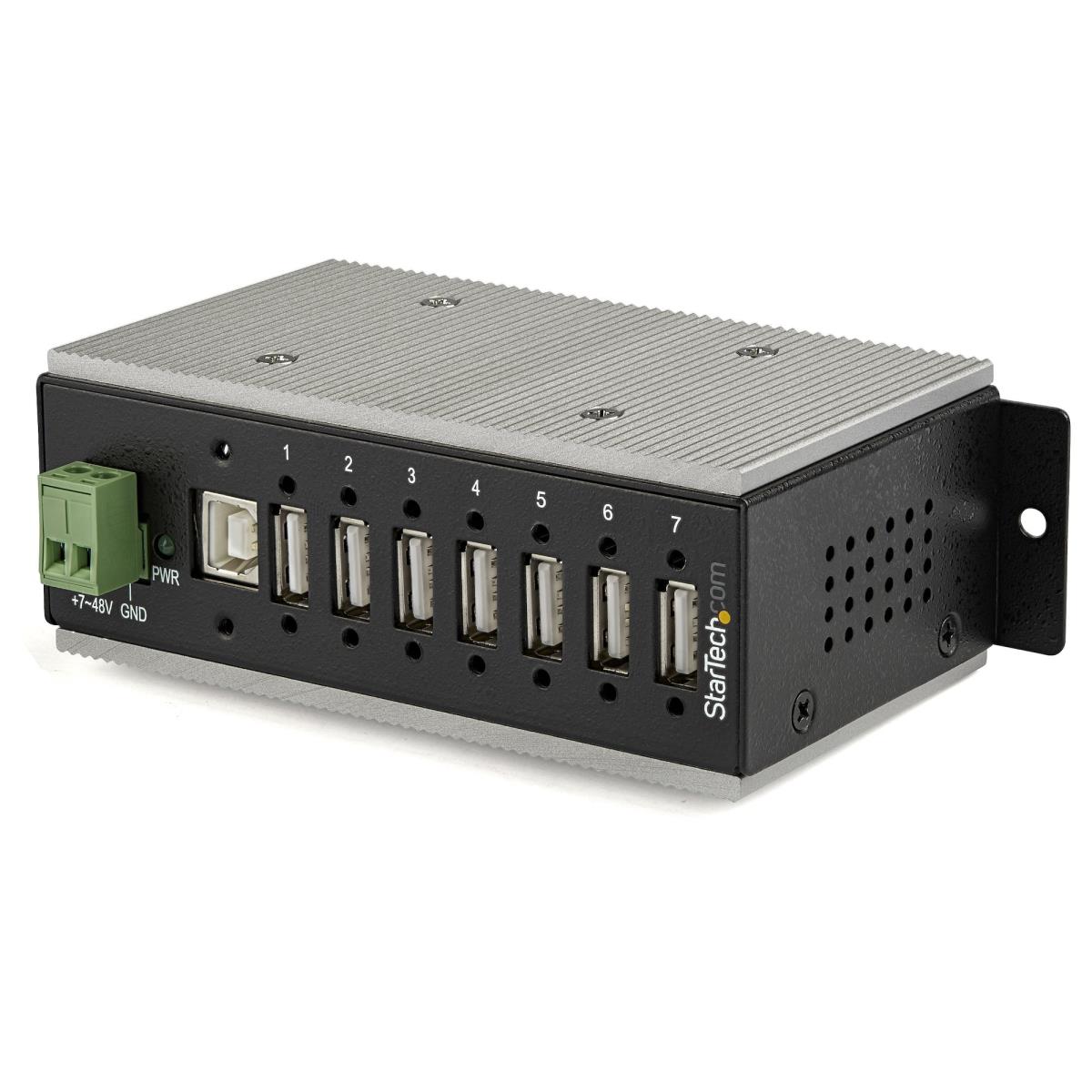 USB Hub Industrial - 7-port - USB 2.0 -15kv Esd Protection Metal
