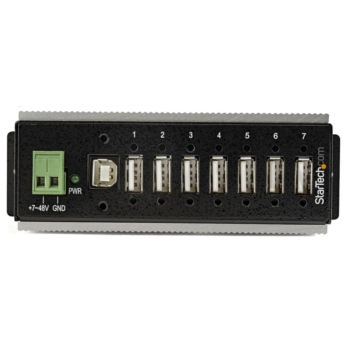 USB Hub Industrial - 7-port - USB 2.0 -15kv Esd Protection Metal