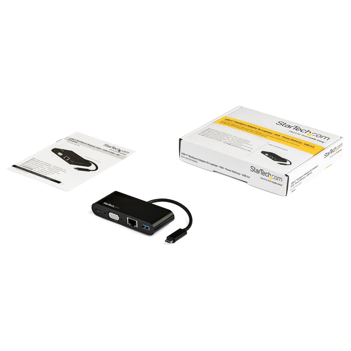 USB-c Vga Multiport Adapter - Power Delivery (60w) - USB 3.0 - Gbe