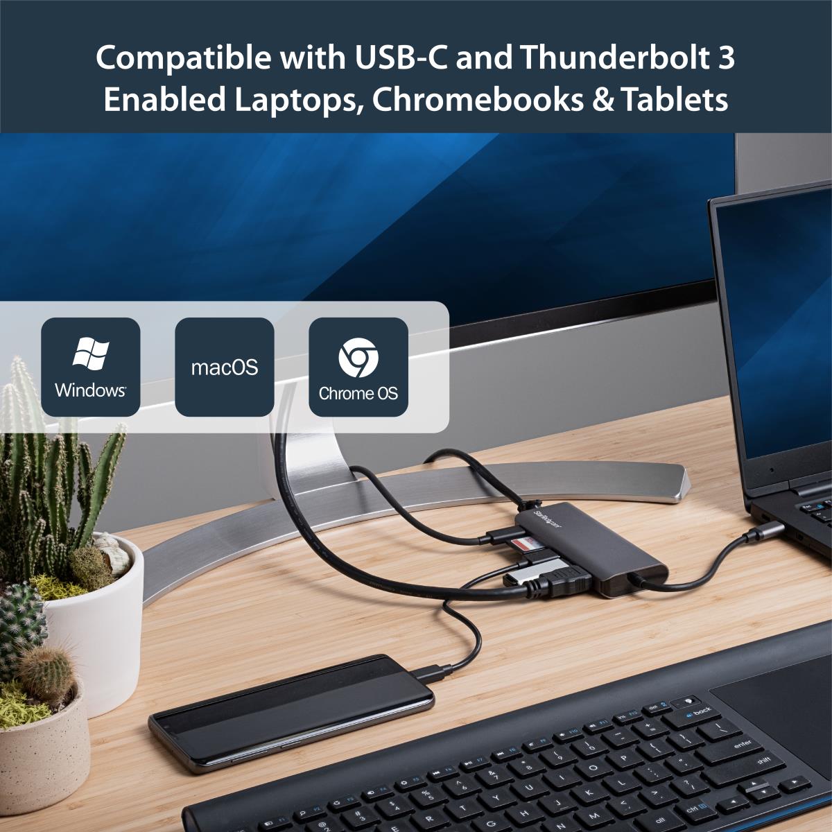 USB-c Multiport Adapter - Hdmi 4k - 2xa 1xc - Sd Reader - Pd 3.0