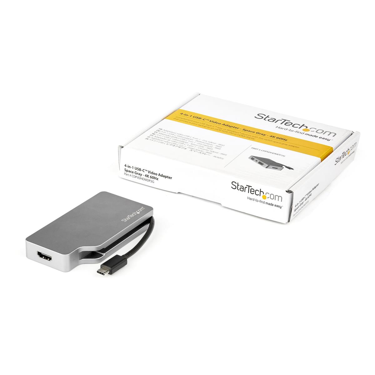 USB-c Multiport Video Adapter - 4-in-1 Aluminum - 4k 60hz - Space Gray