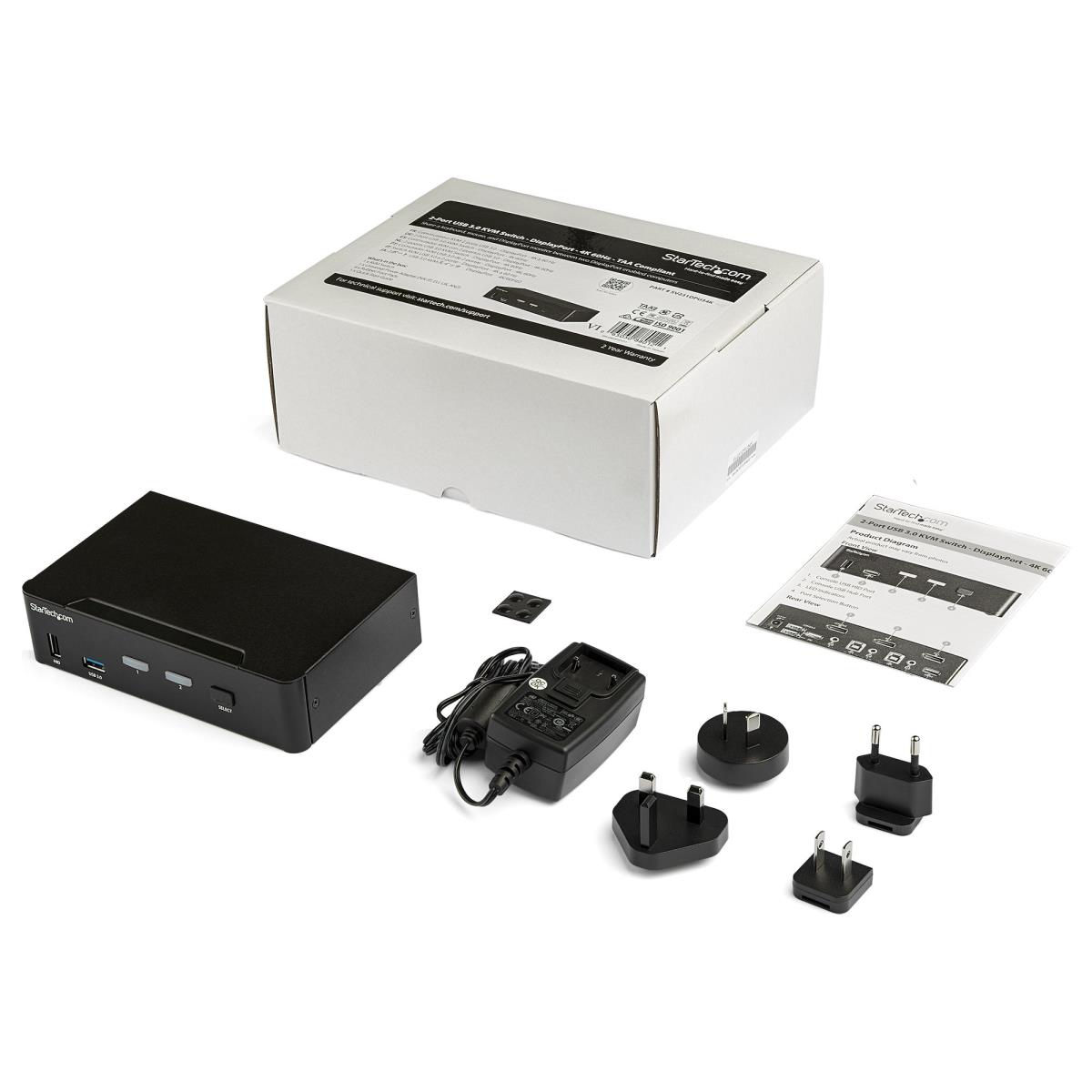 KVM Switch - 2 Port DisplayPort  - 4k60hz - USB 3.0 Hub