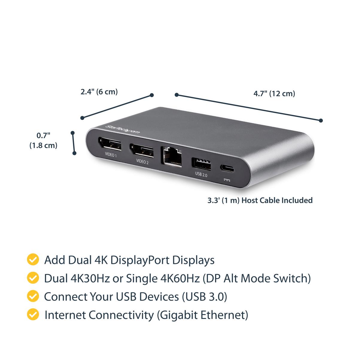Docking Station - Dual-monitor USB-c Multiport Adapter - 2 X 4k Dp - 100w Pd 3.0