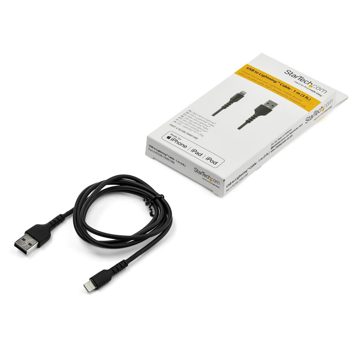 Cable USB To Lightning Mfi Certified 1m Black