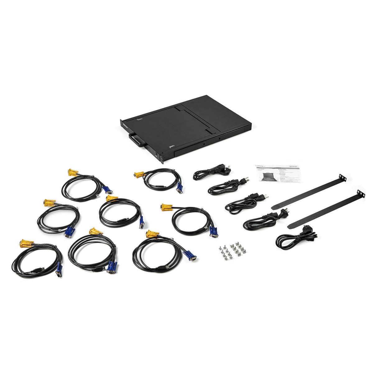 Rackmount KVM Console 8port 17in LCD Mount Parts/cbls Incl