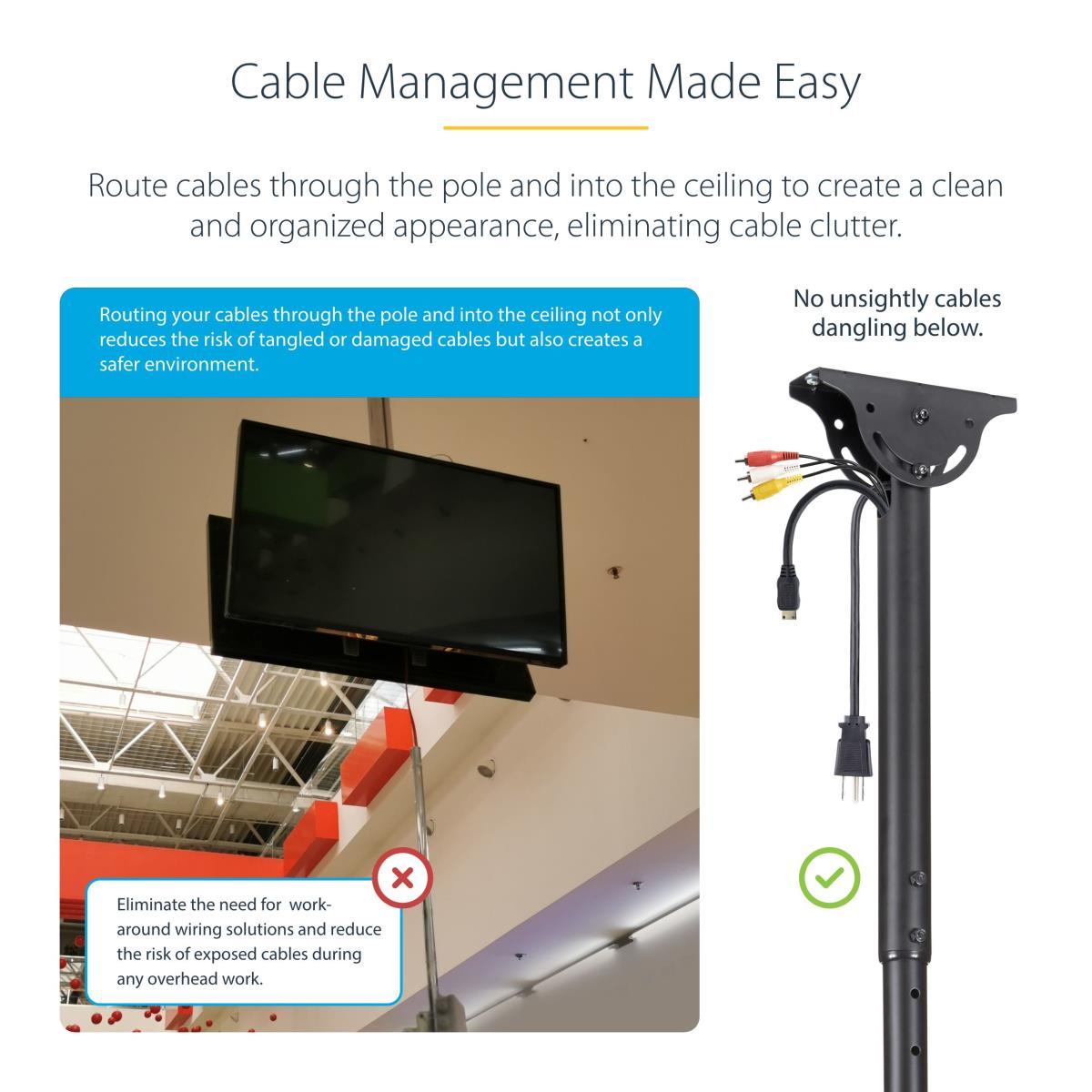 Ceiling Tv Mount Back-to-back For 32in To 75in Displays/steel