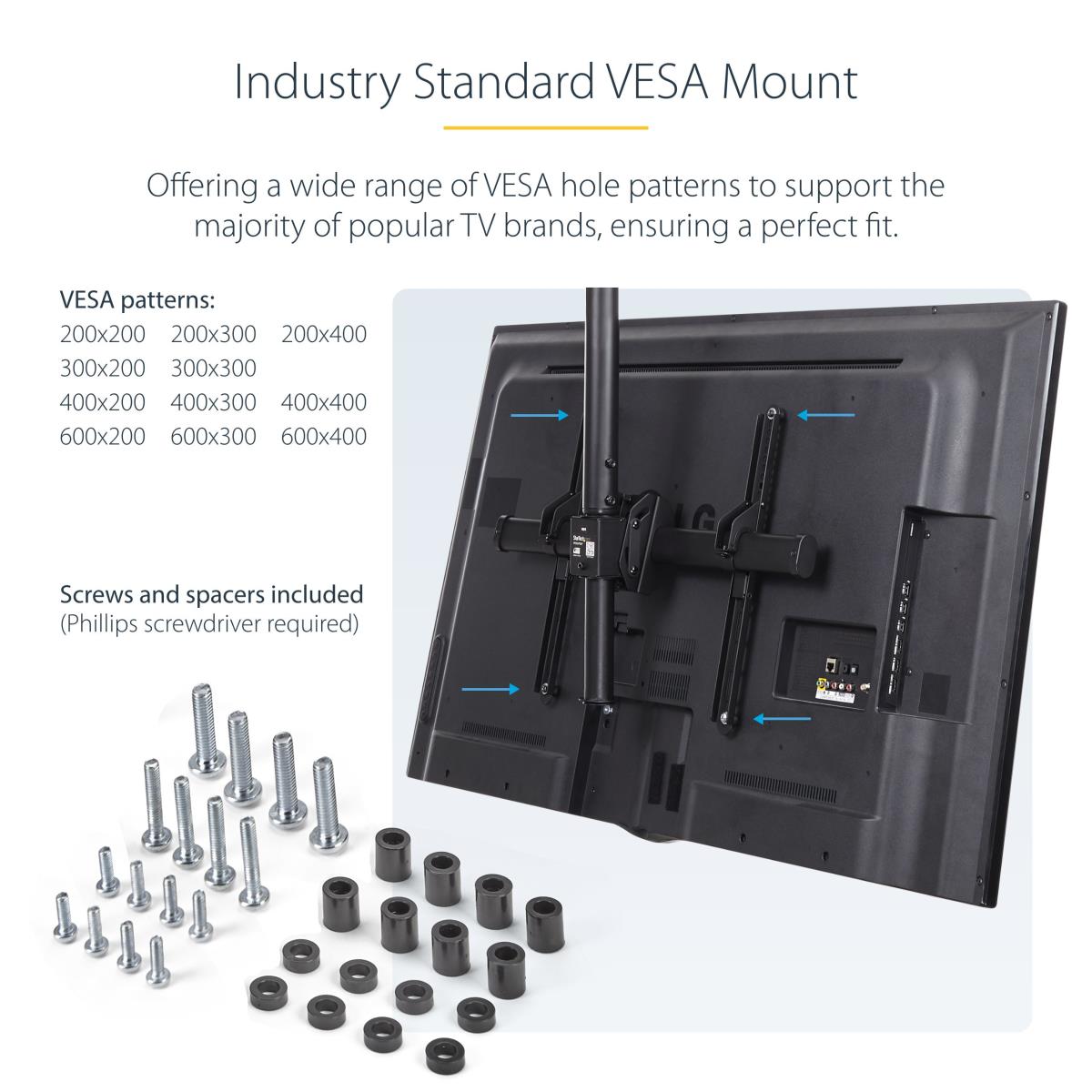 Ceiling Tv Mount Back-to-back For 32in To 75in Displays/steel