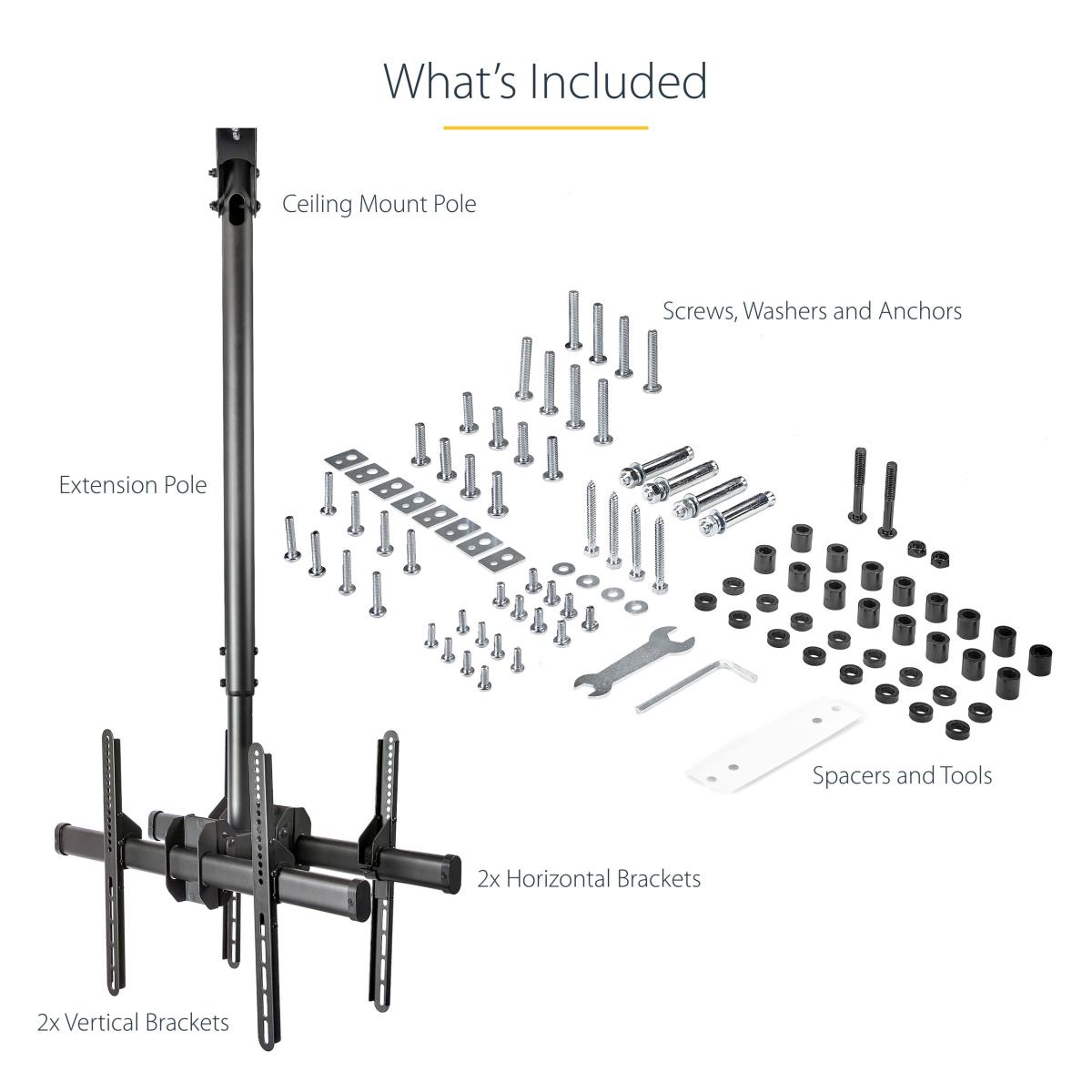 Ceiling Tv Mount Back-to-back For 32in To 75in Displays/steel