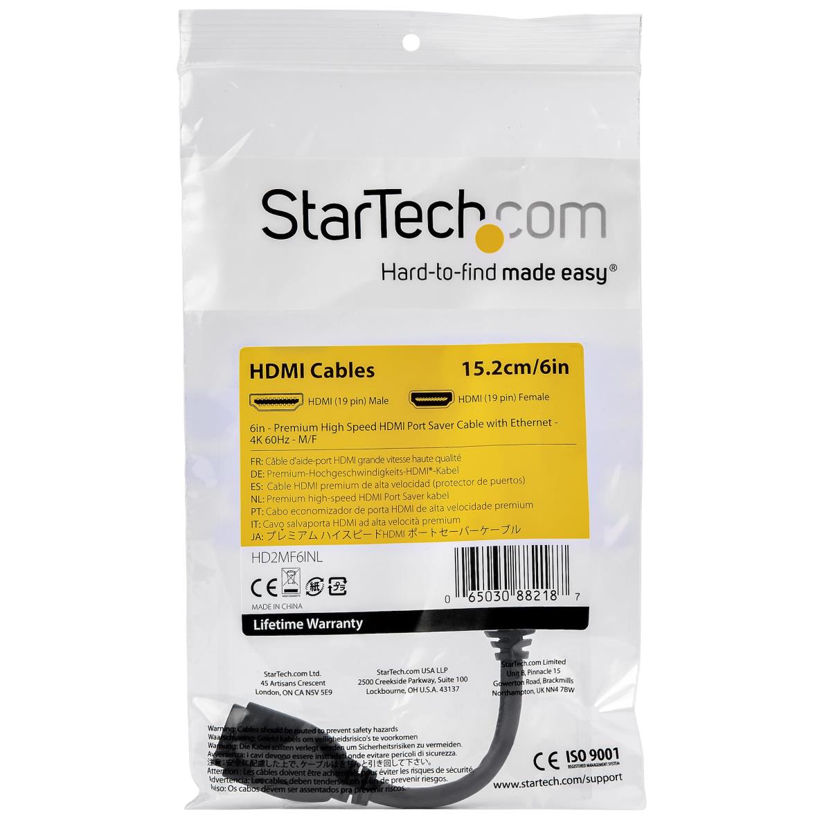 High Speed Hdmi Port Saver Cable - 4k 60hz 6in