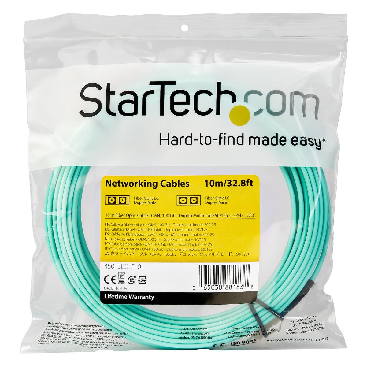 Om4 Fiber Optic Cable 100 GB 50/125 Lszh-lc/lc- Multimode Duplex 10m