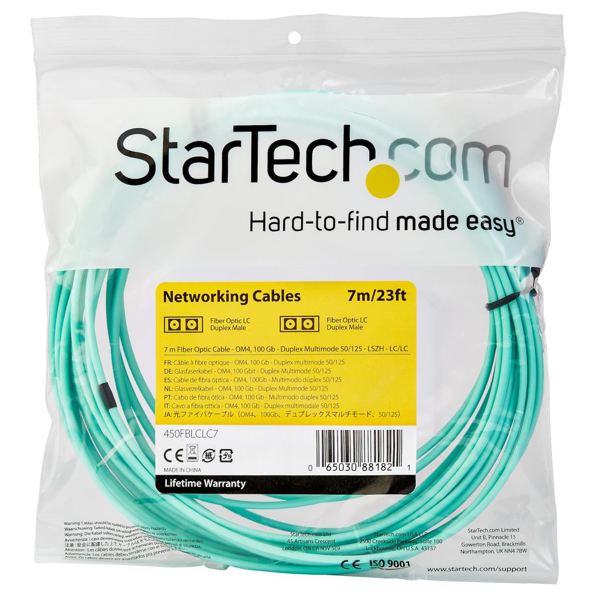 Om4 Fiber Optic Cable 100 GB 50/125 Lszh-lc/lc- Multimode Duplex 7m