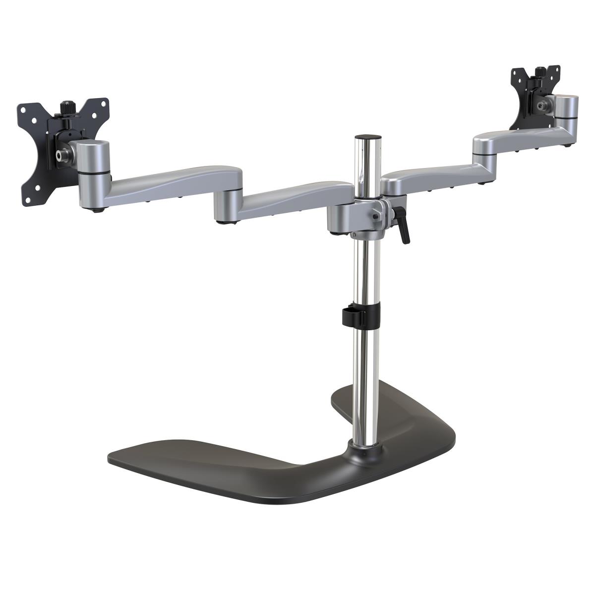 Dual Monitor Stand - Articulating Arms - Height Adjustable - For Vesa Mount Monitors Up To 32in - Steel/aluminum