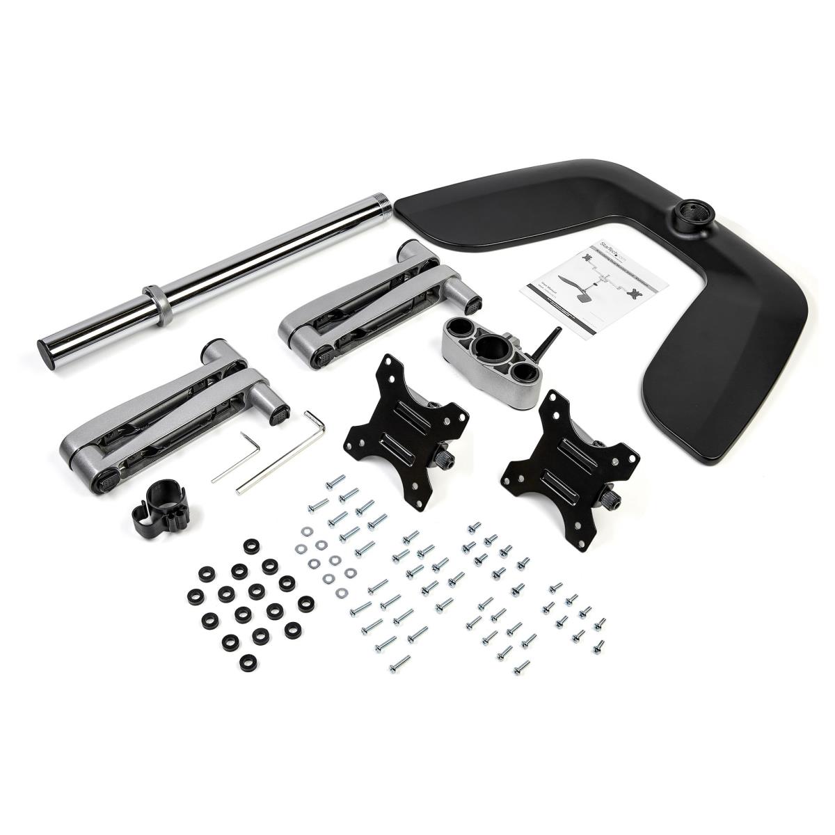 Dual Monitor Stand - Articulating Arms - Height Adjustable - For Vesa Mount Monitors Up To 32in - Steel/aluminum