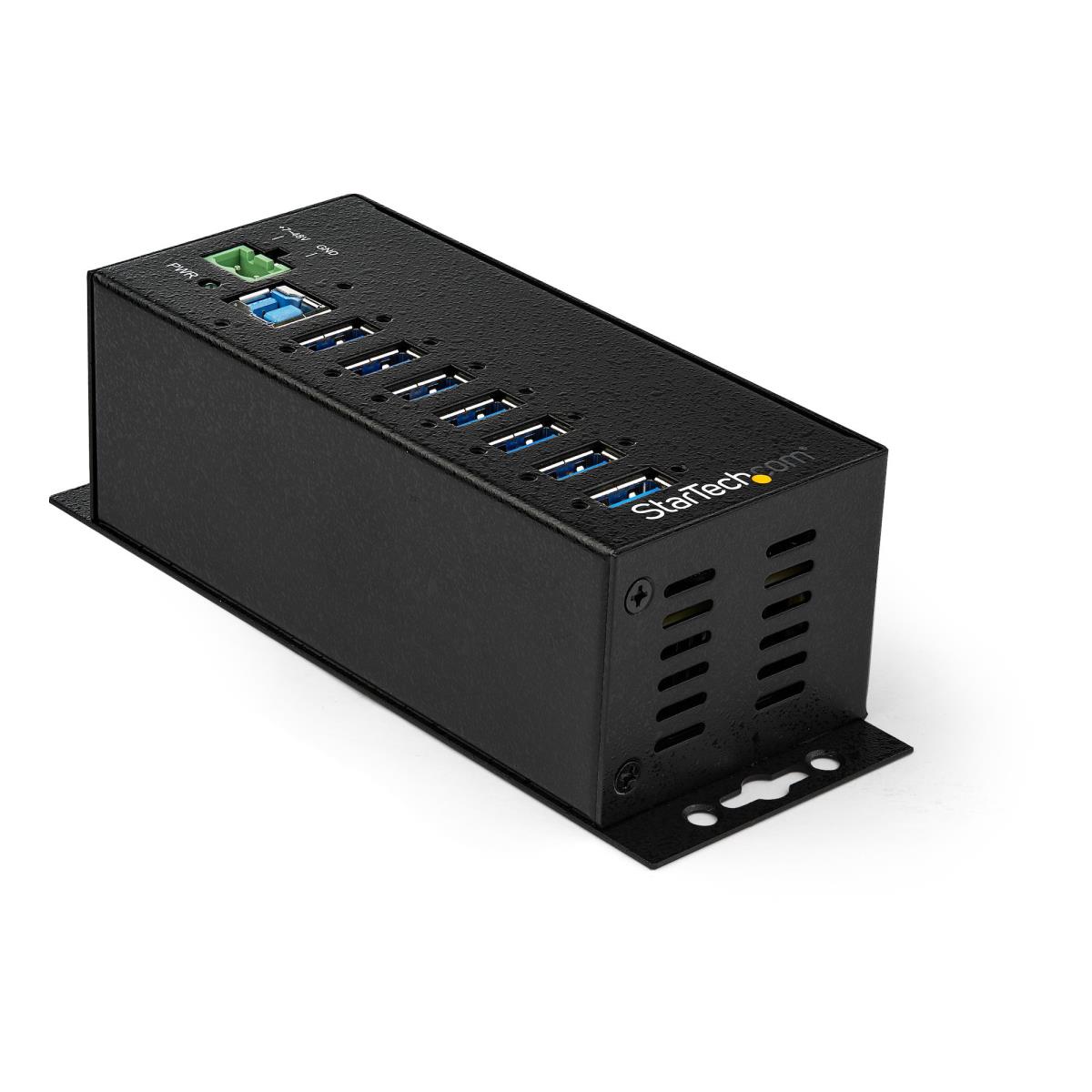 USB Hub - 7-port Industrial - USB 3.0 With External Power Adapter - Esd & 350w Surge Protection