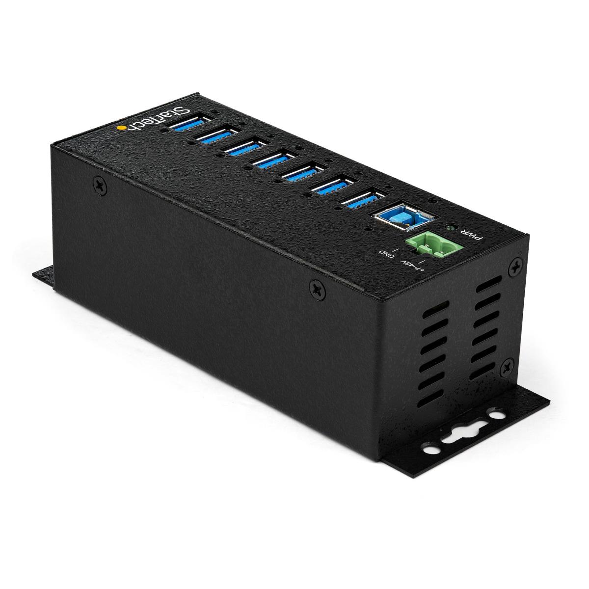 USB Hub - 7-port Industrial - USB 3.0 With External Power Adapter - Esd & 350w Surge Protection