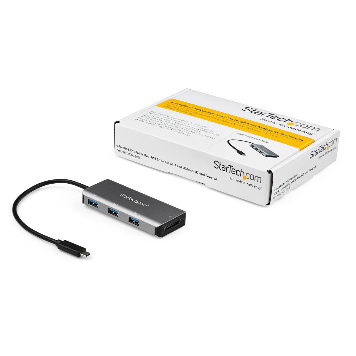 USB-c Hub - 3-port With Sd Card Reader - 10gbps - 3x USB-a