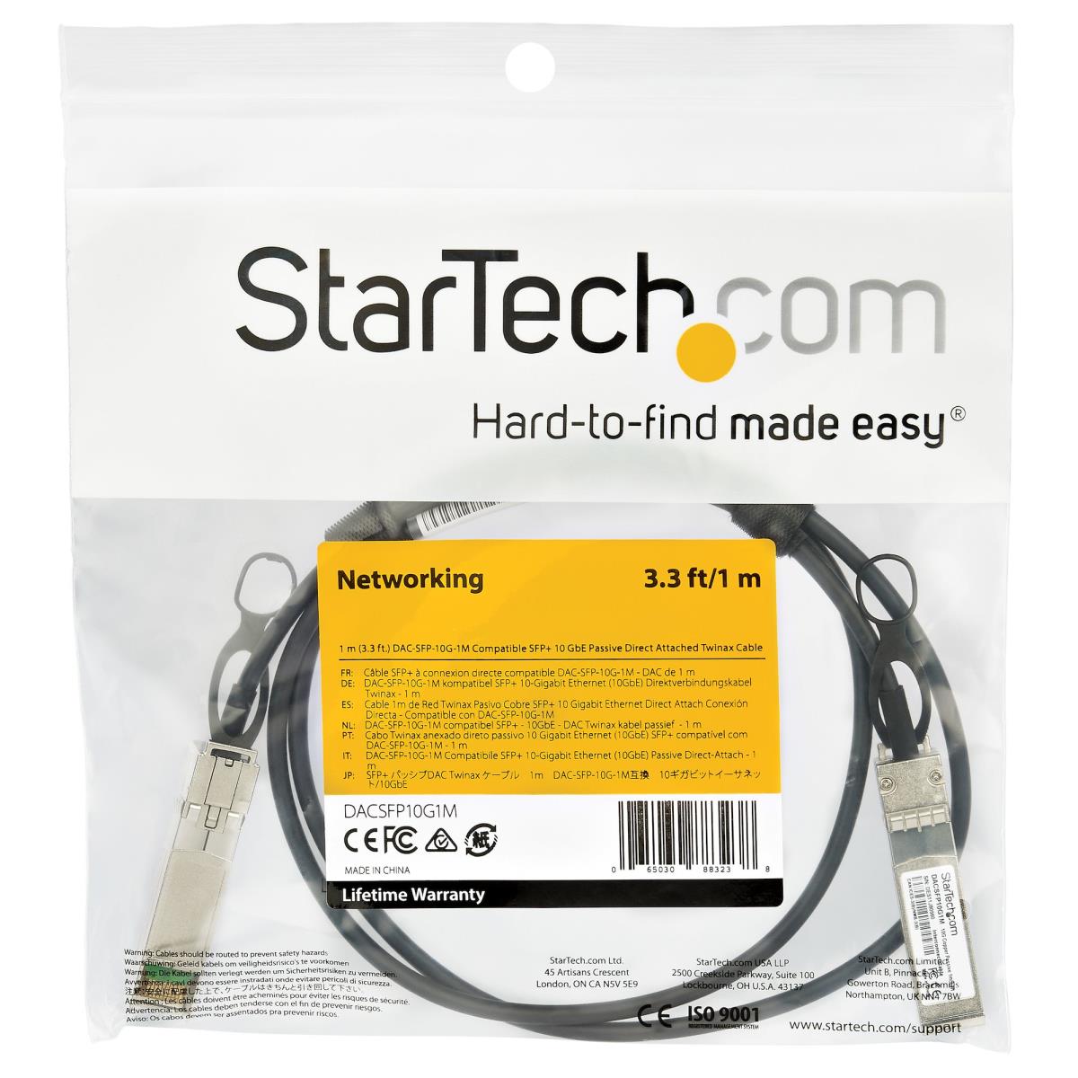 Dell Emc Dac-sfp-10g-1m Compatible Sfp+ Direct-attach Twinax Cable - 1 M