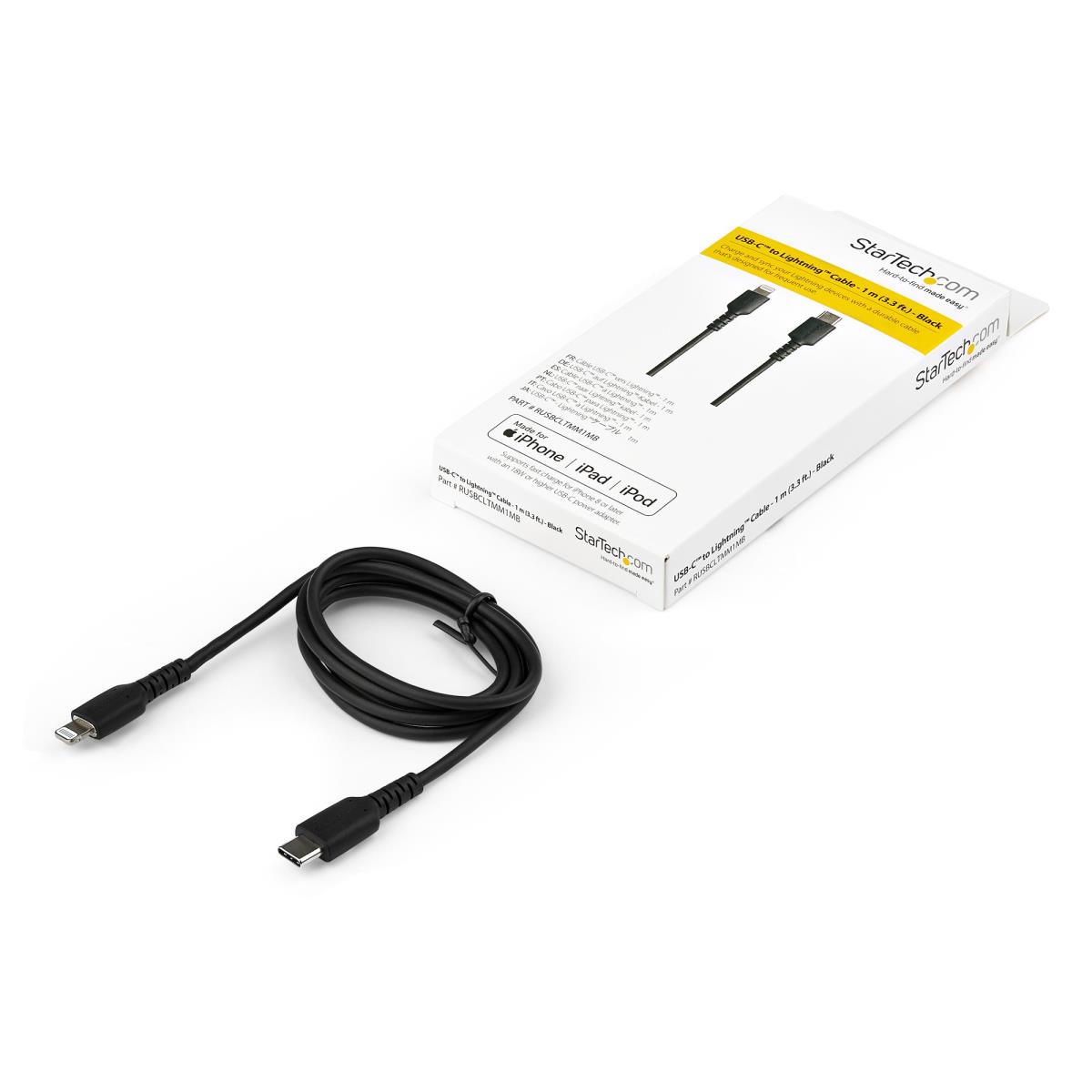 Cable USB C To Lightning - Apple Mfi Certified - 1m Black