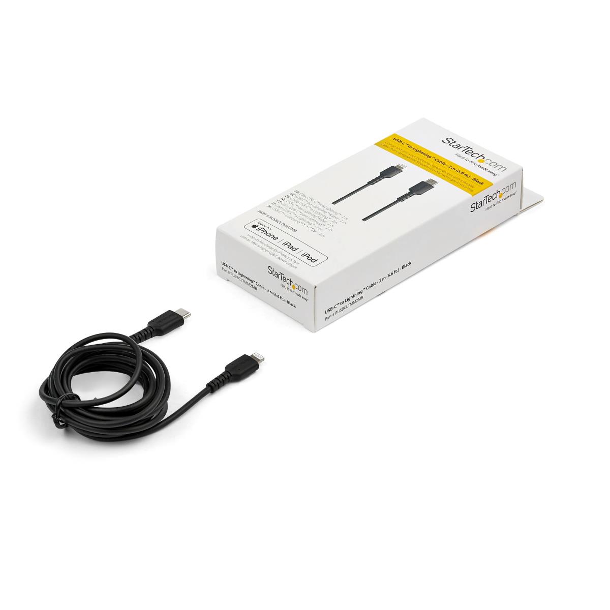 Cable USB C To Lightning - Apple Mfi Certified - 2m Black