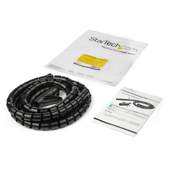 Spiral Cable Management Sleeve 25mm X 1.5m /1x 4.9 - Black