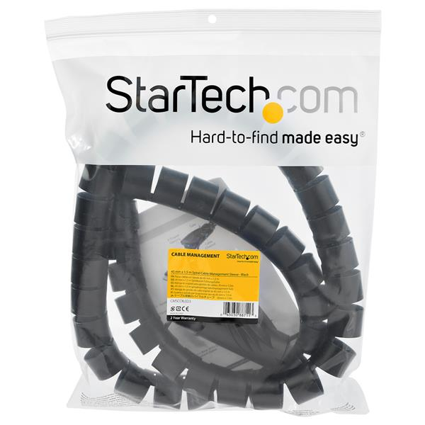 Spiral Cable Management Sleeve 45mmx1.5m /1.8x4.9 - Black