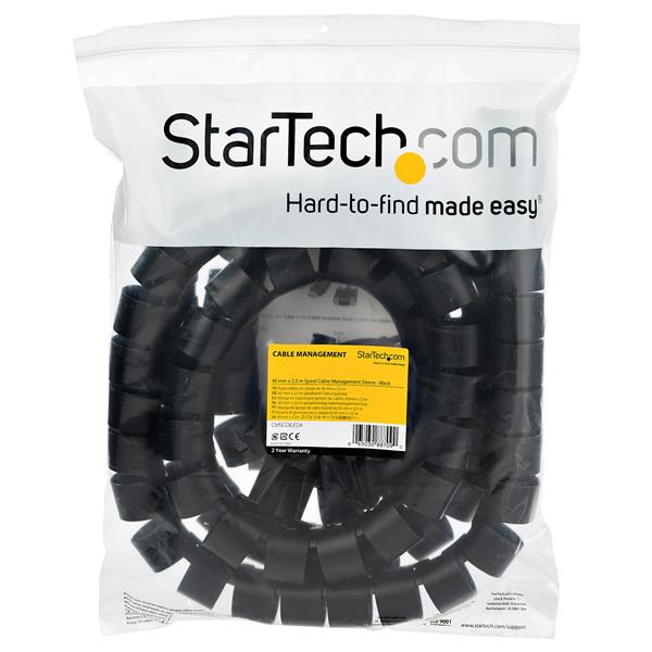 Spiral Cable Management Sleeve 45mmx2.5m /1.8x8.2 - Black