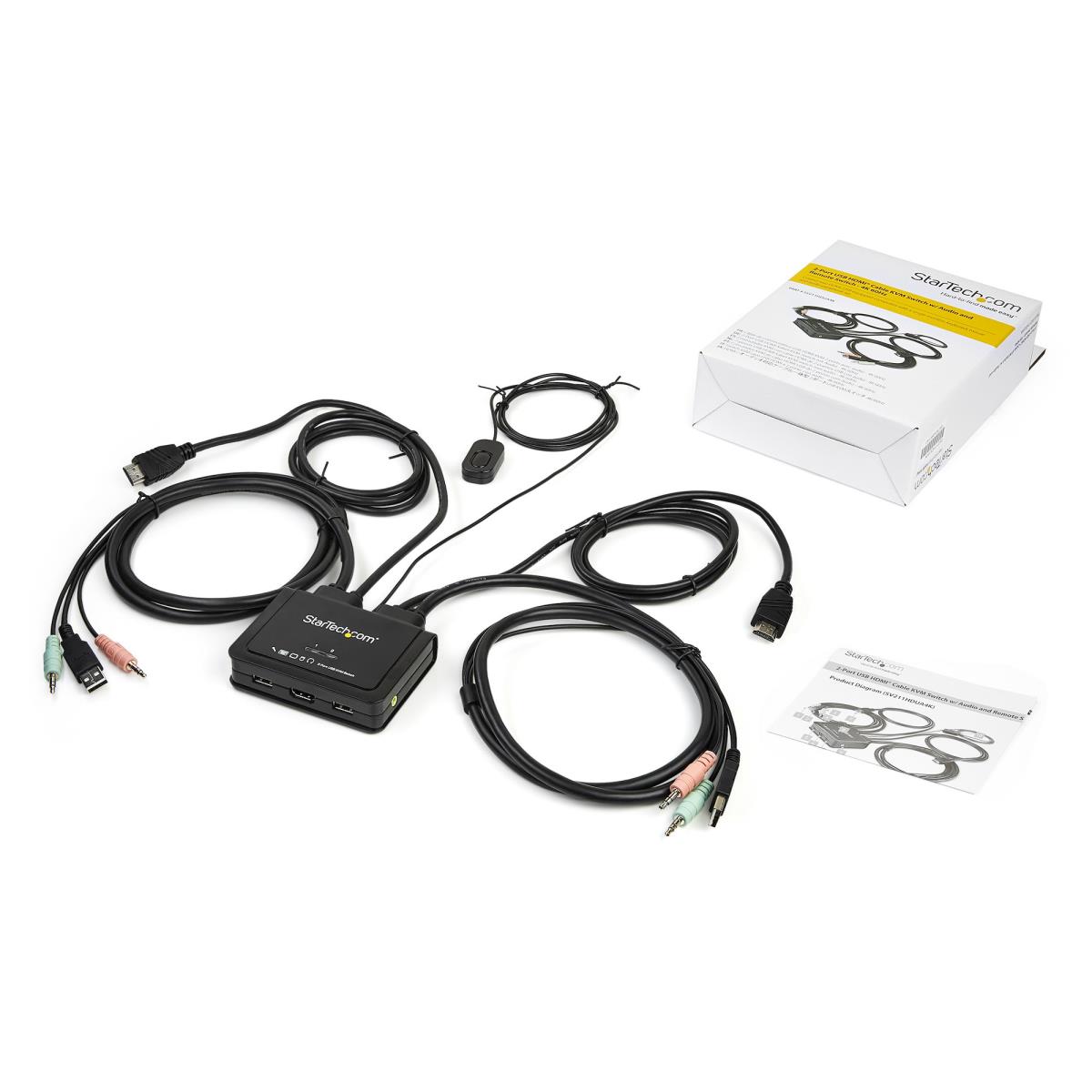Hdmi KVM Switch With Built-in Cables - 2-port USB 4k 60hz