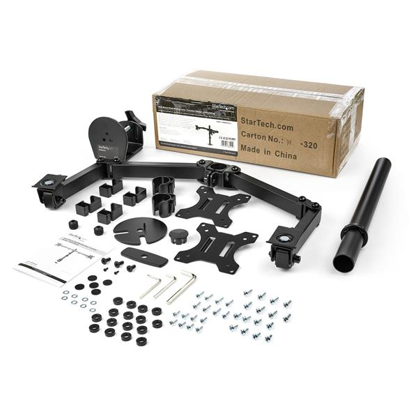 Desk Mount Dual Monitor Arm For Up To 32in Monitors - Crossbar