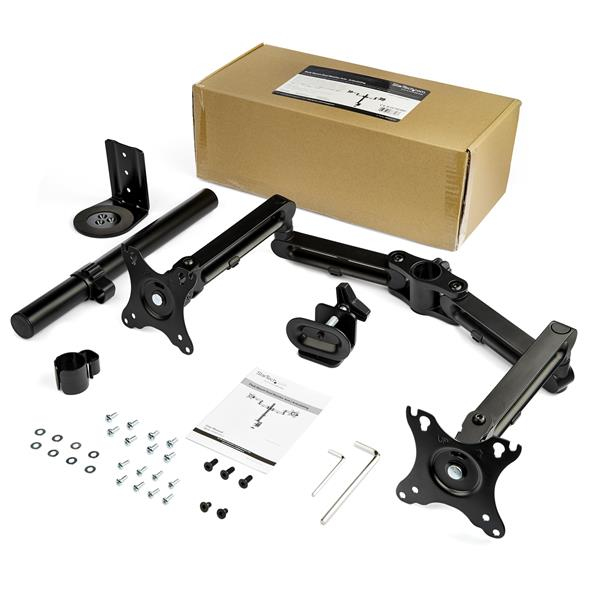Desk Mount Dual Monitor Arm For Up To 32in Monitors Dual Swivel