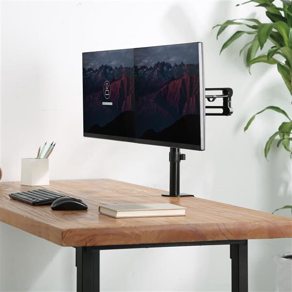 Desk Mount Dual Monitor Arm For Up To 32in Monitors Dual Swivel
