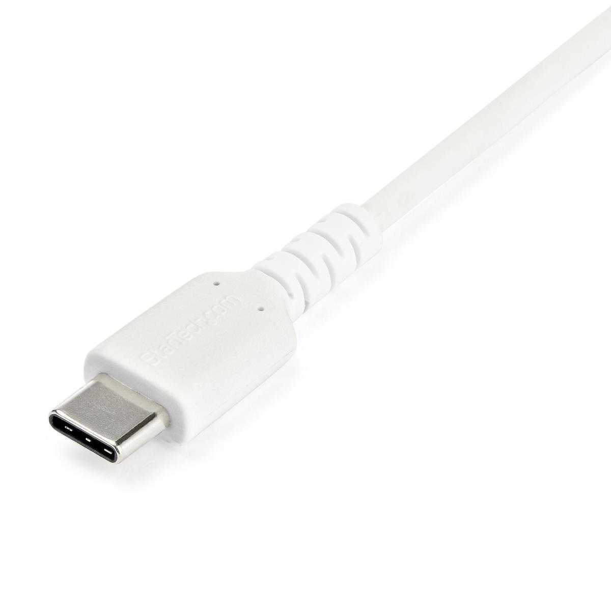 Durable USB 2.0 To USB C Cable - Aramid Fiber - 1m White