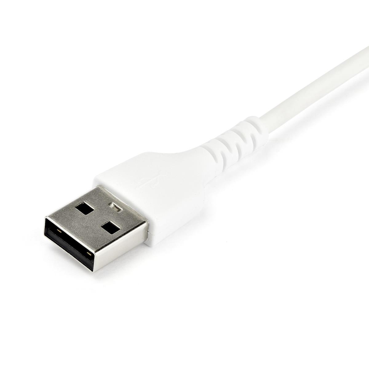 Durable USB 2.0 To USB C Cable - Aramid Fiber - 1m White