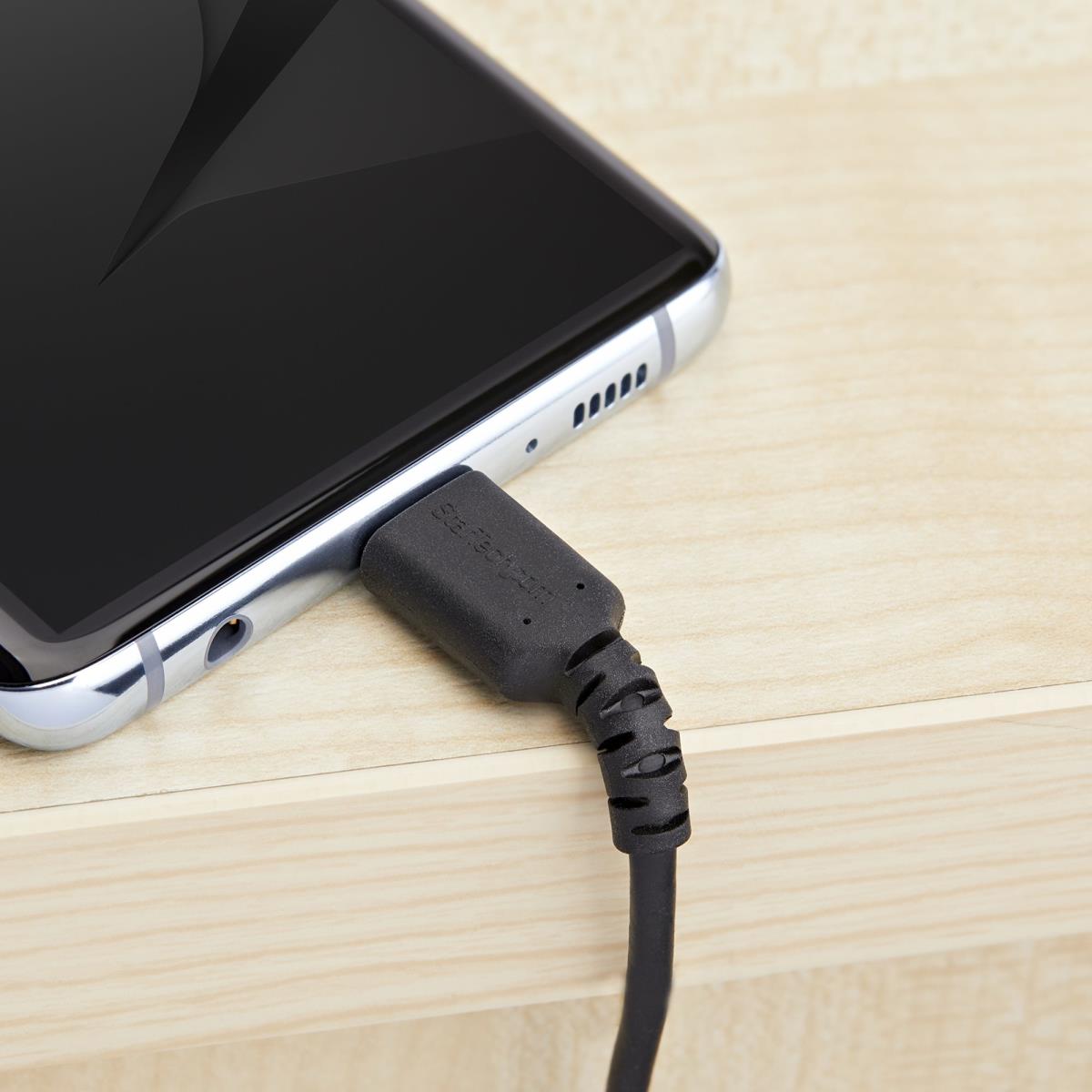 Durable USB 2.0 To USB C Cable - Aramid Fiber - 2m Black