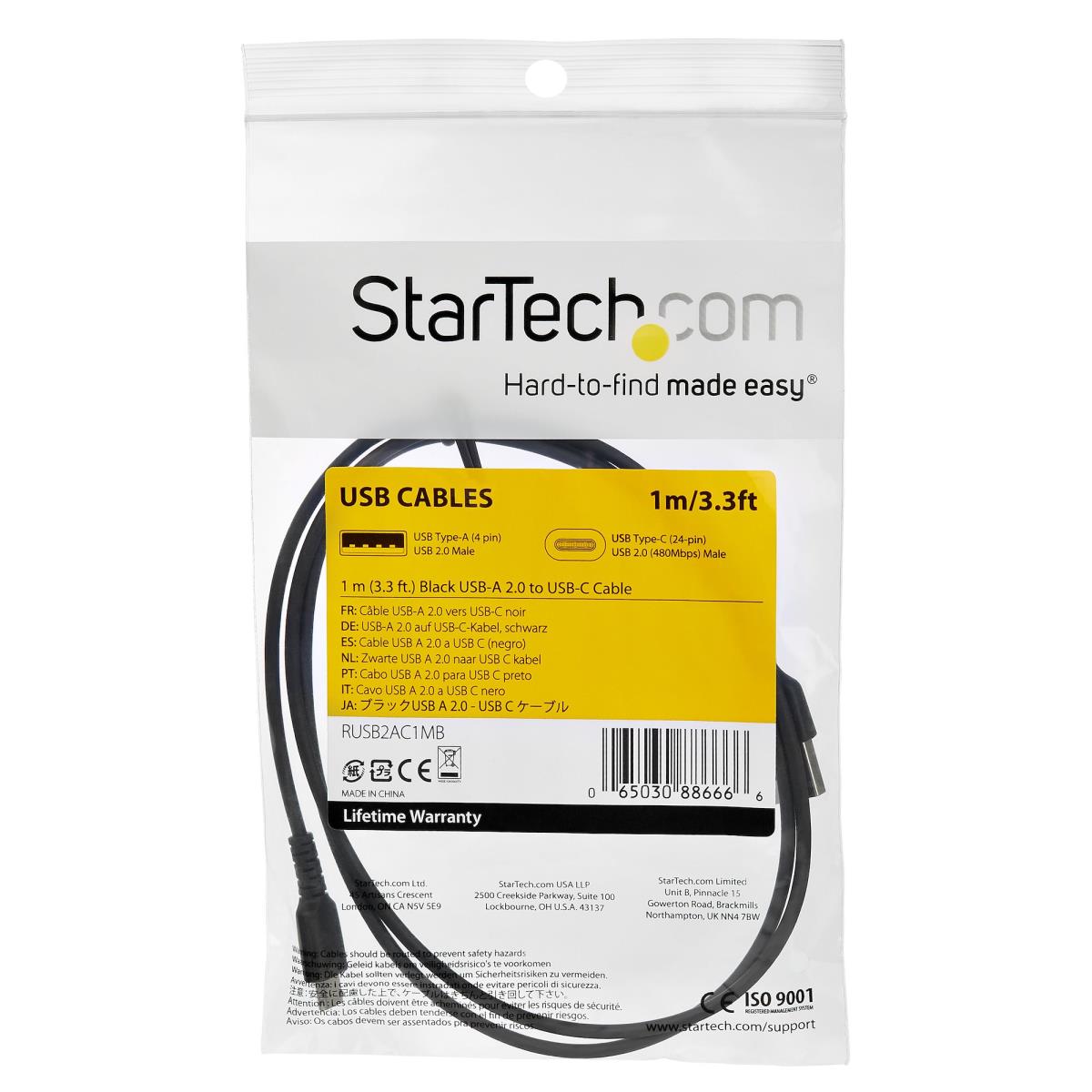 Durable Fast Charge & Sync USB 3.1 - USB C Charging Cable - 1m