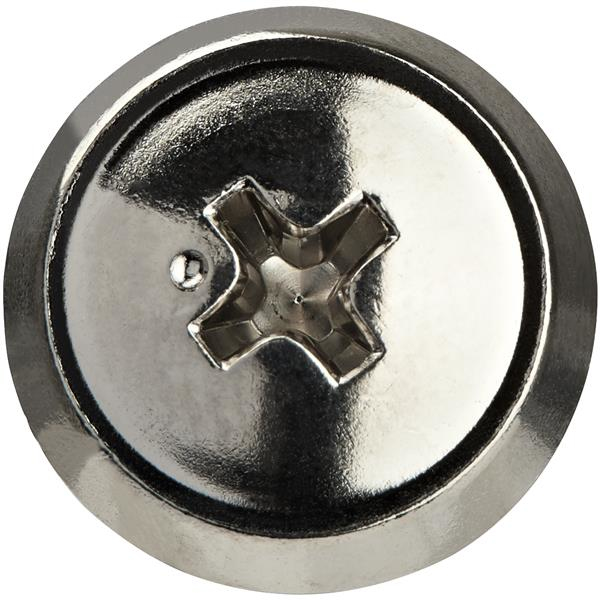 12-24 Server Rack Screws - Mounting Screws for Rack and Server Cabinets - Nickel-Plated - 50 pack