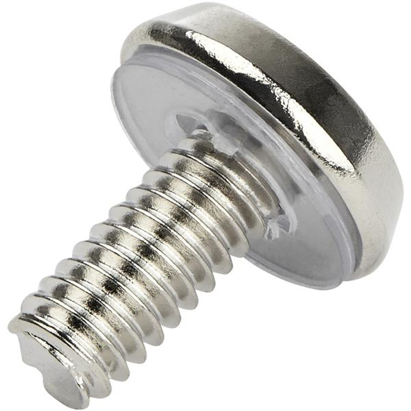 12-24 Server Rack Screws - Mounting Screws for Rack and Server Cabinets - Nickel-Plated - 50 pack