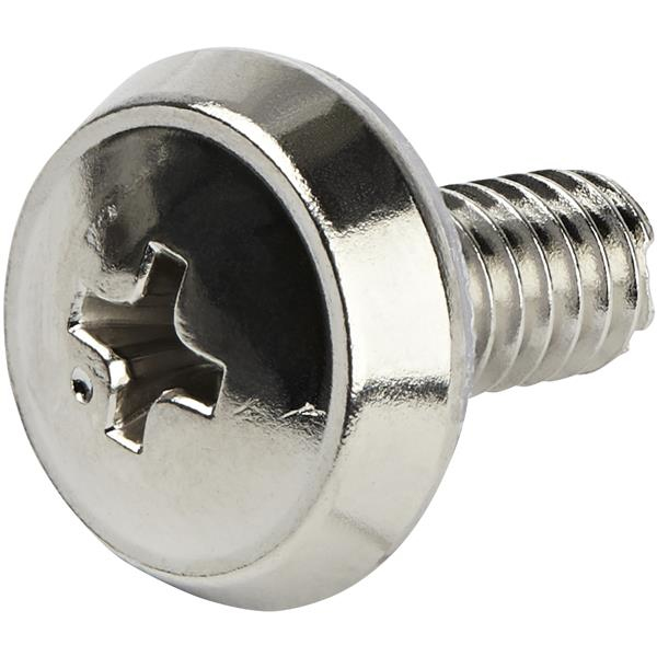 12-24 Server Rack Screws - Mounting Screws for Rack and Server Cabinets - Nickel-Plated - 50 pack