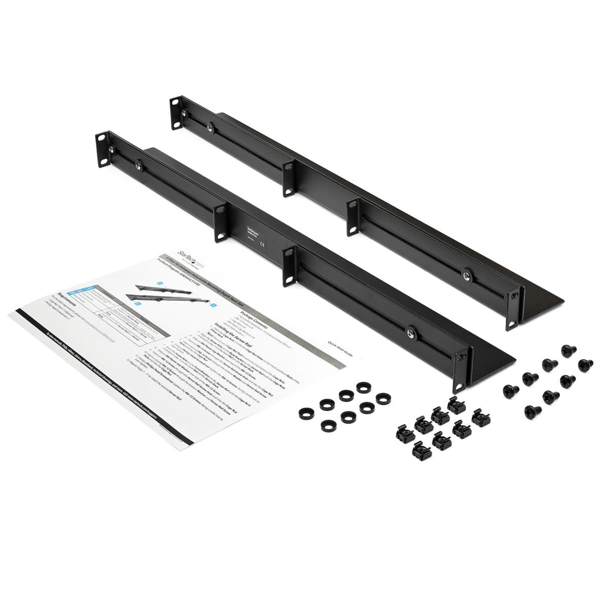 Server Rack Rails 1U with Adjustable Mounting Depth