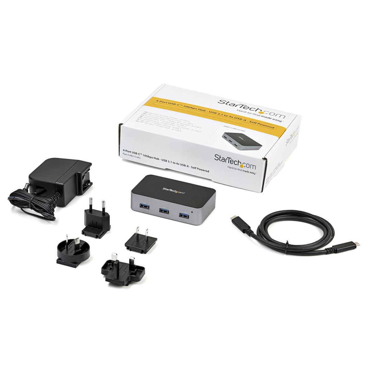 USB-c Hub - 4-port 10 Gbps - 4x USB-a - Powered