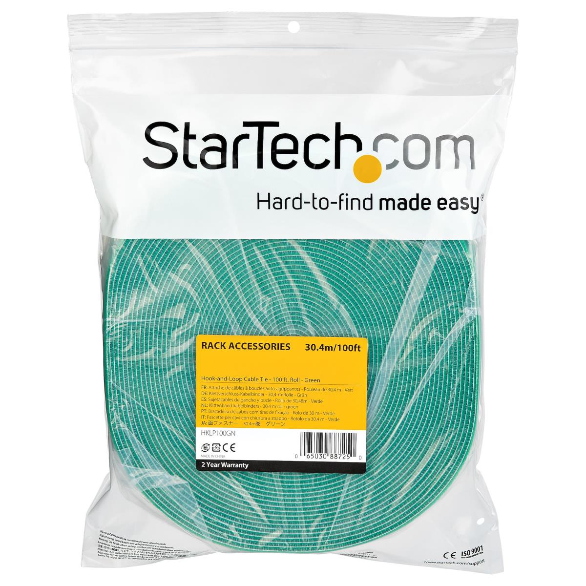 Hook And Loop Roll - Resuable - Green - 100ft