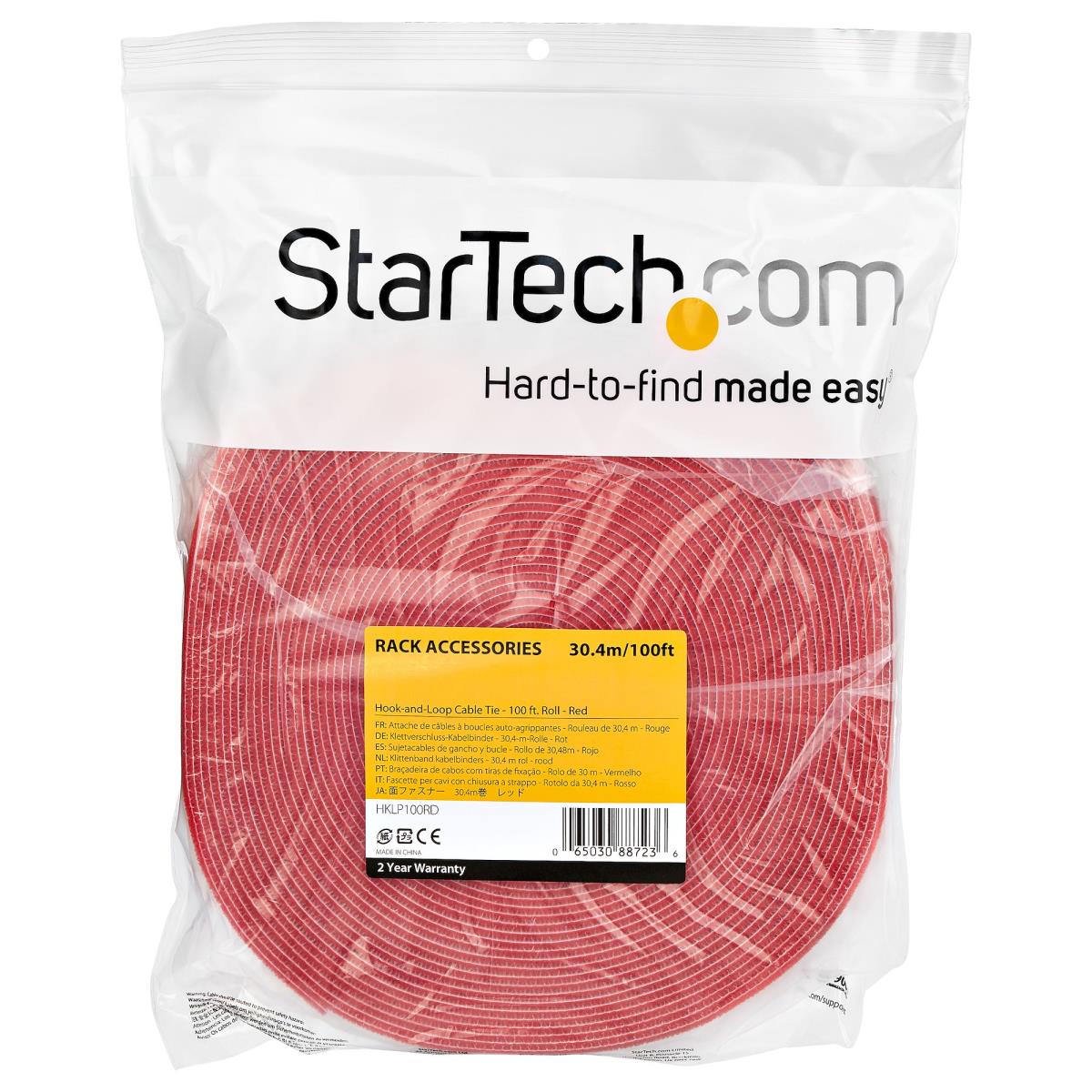 Hook And Loop Roll - Resuable - Red - 100ft
