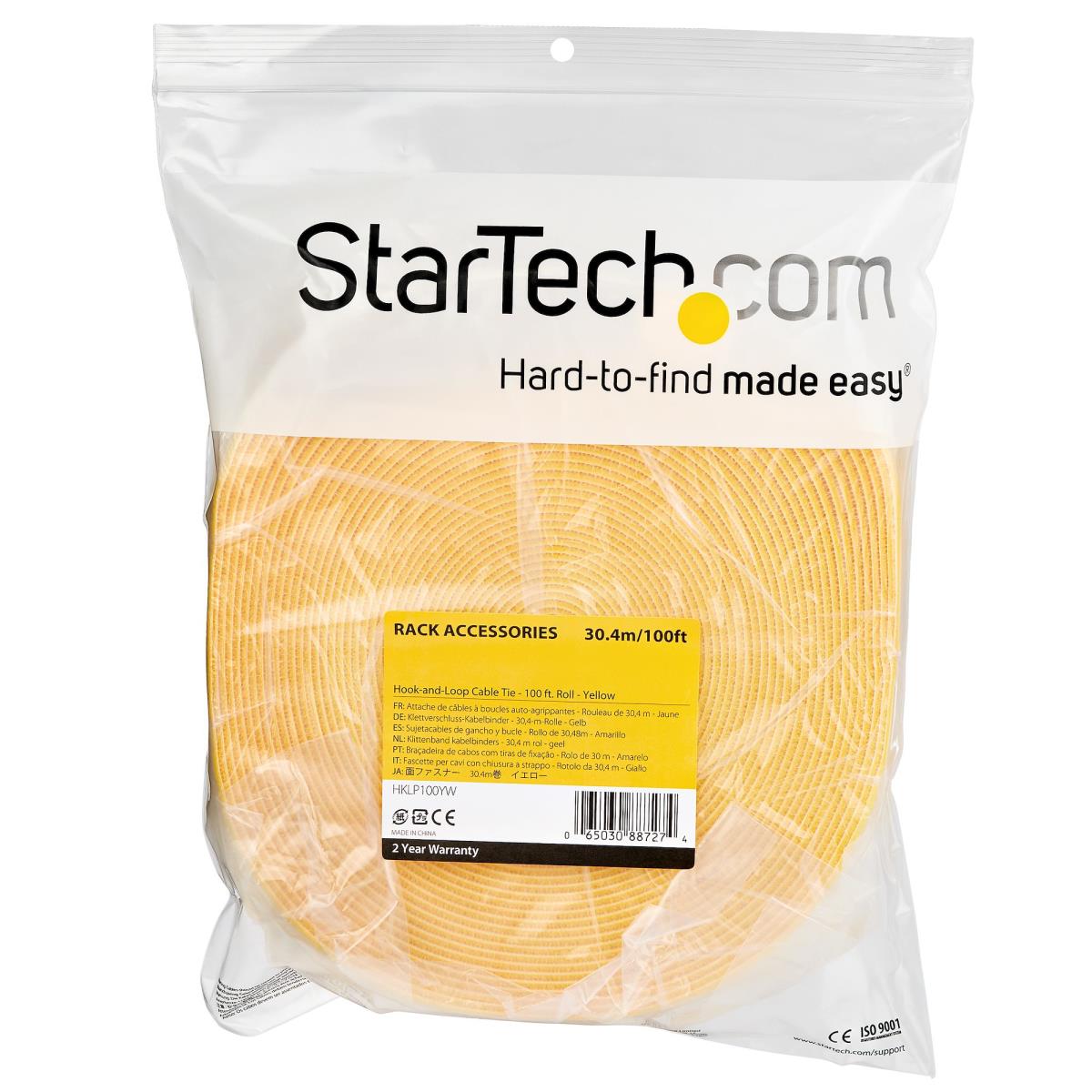Hook And Loop Roll - Resuable - Yellow - 100ft