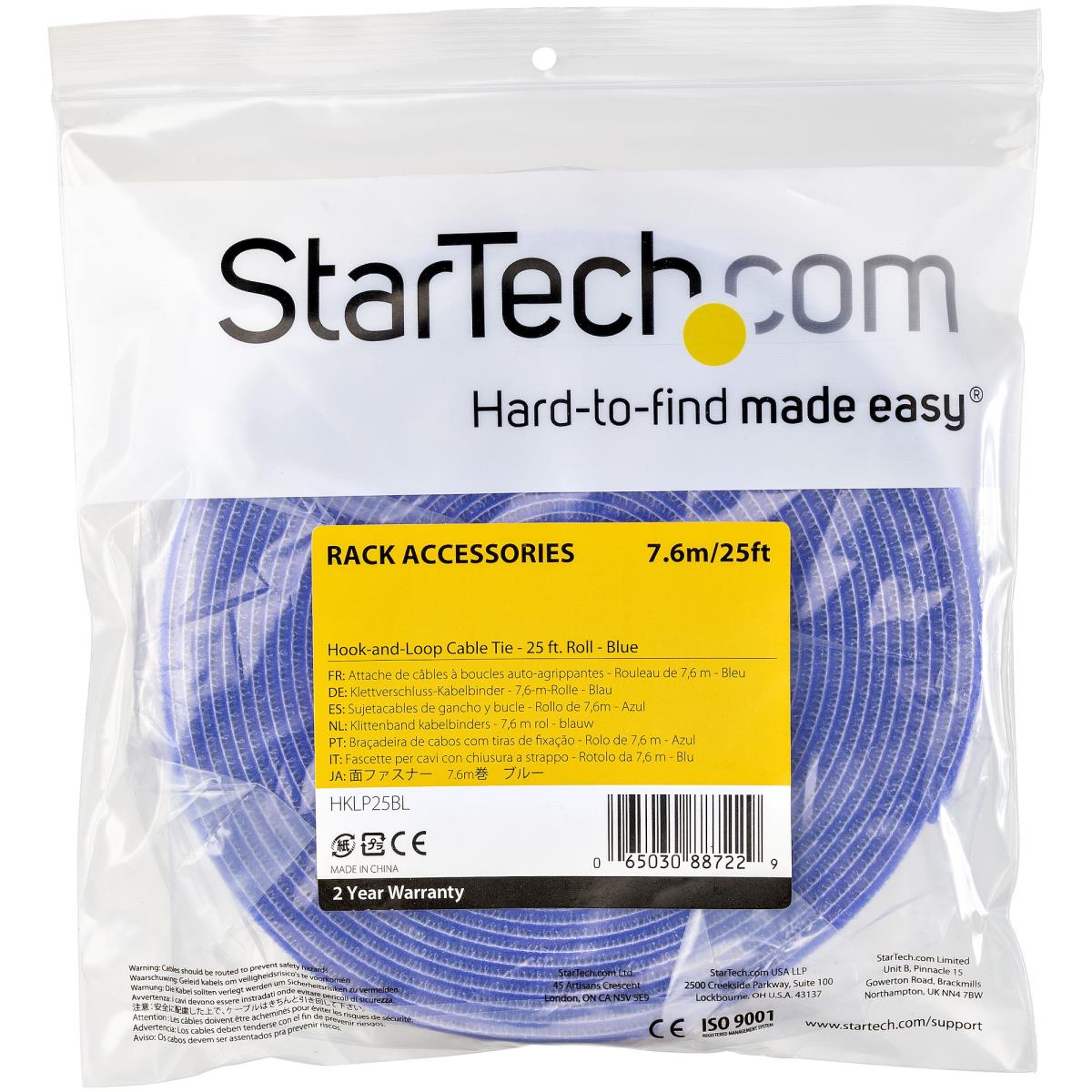 Hook And Loop Roll - Resuable - Blue - 25ft
