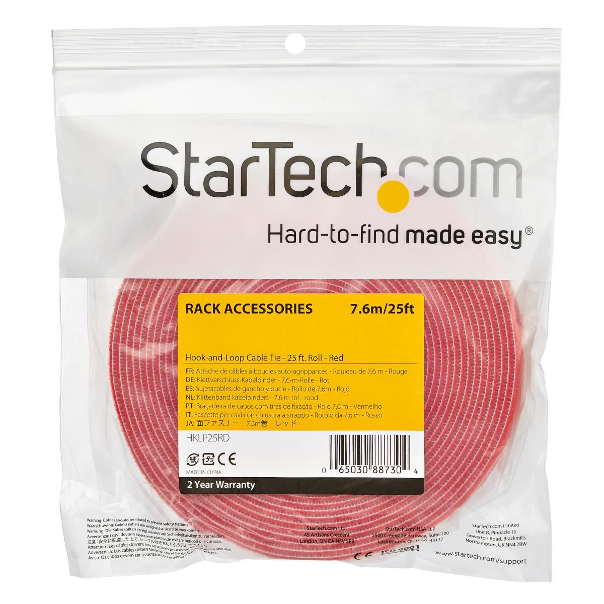 Hook And Loop Roll - Resuable - Red - 25ft