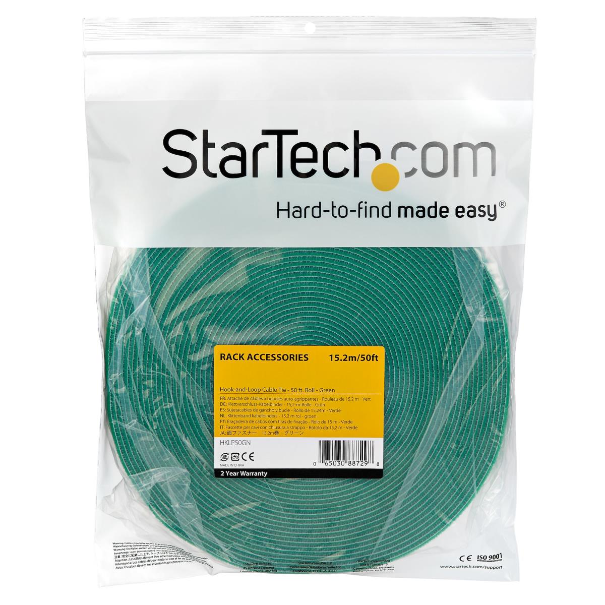 Hook And Loop Roll - Resuable - Green - 50ft