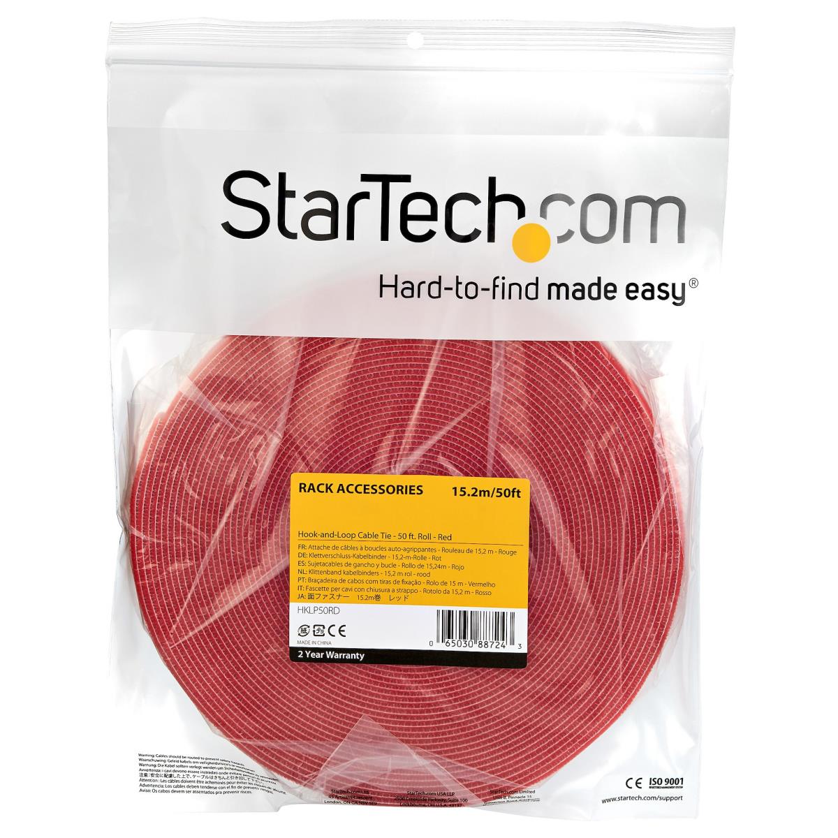 Hook And Loop Roll - Resuable - Red - 50ft