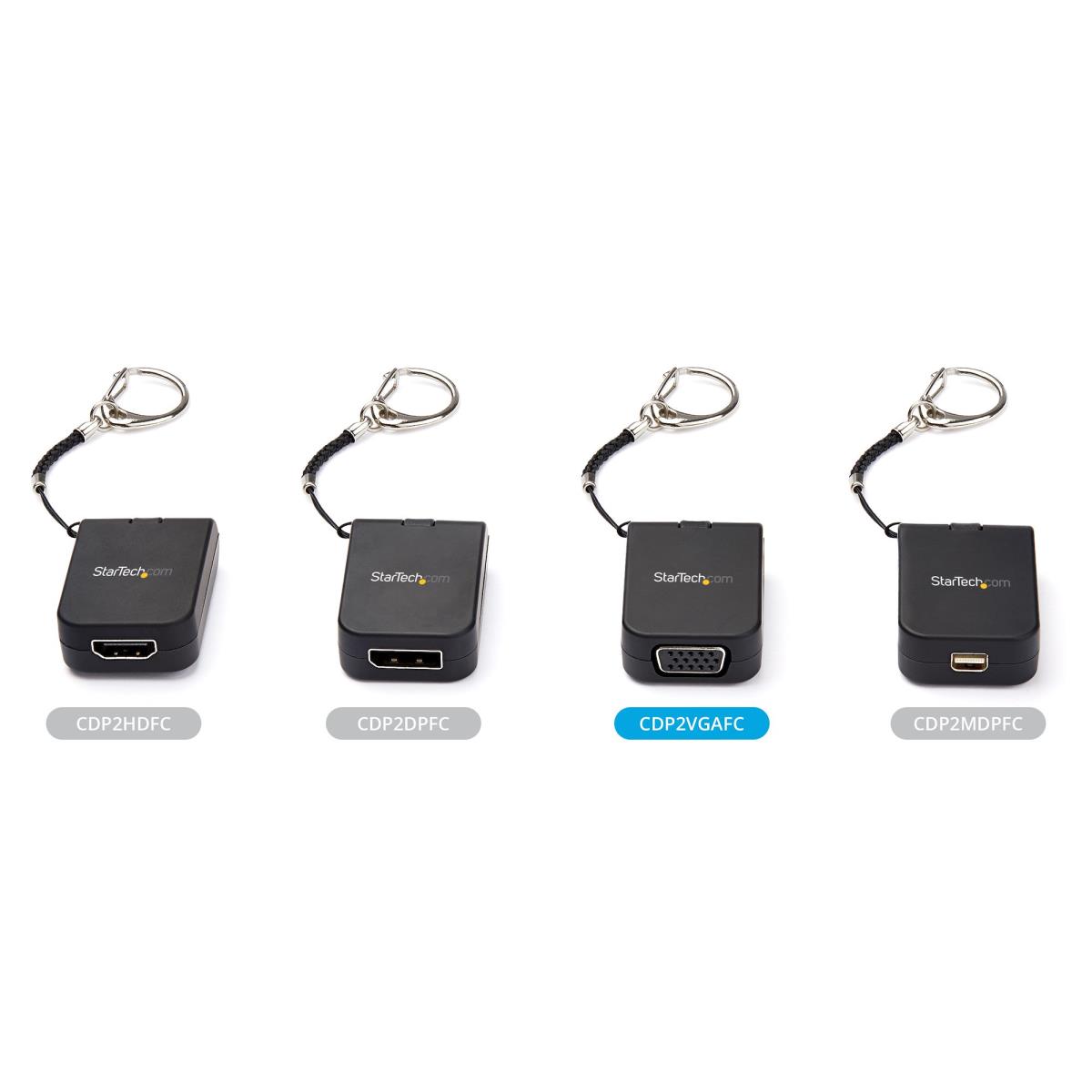 Portable USB C To Vga Adapter Quick-connect Keychain 1080p