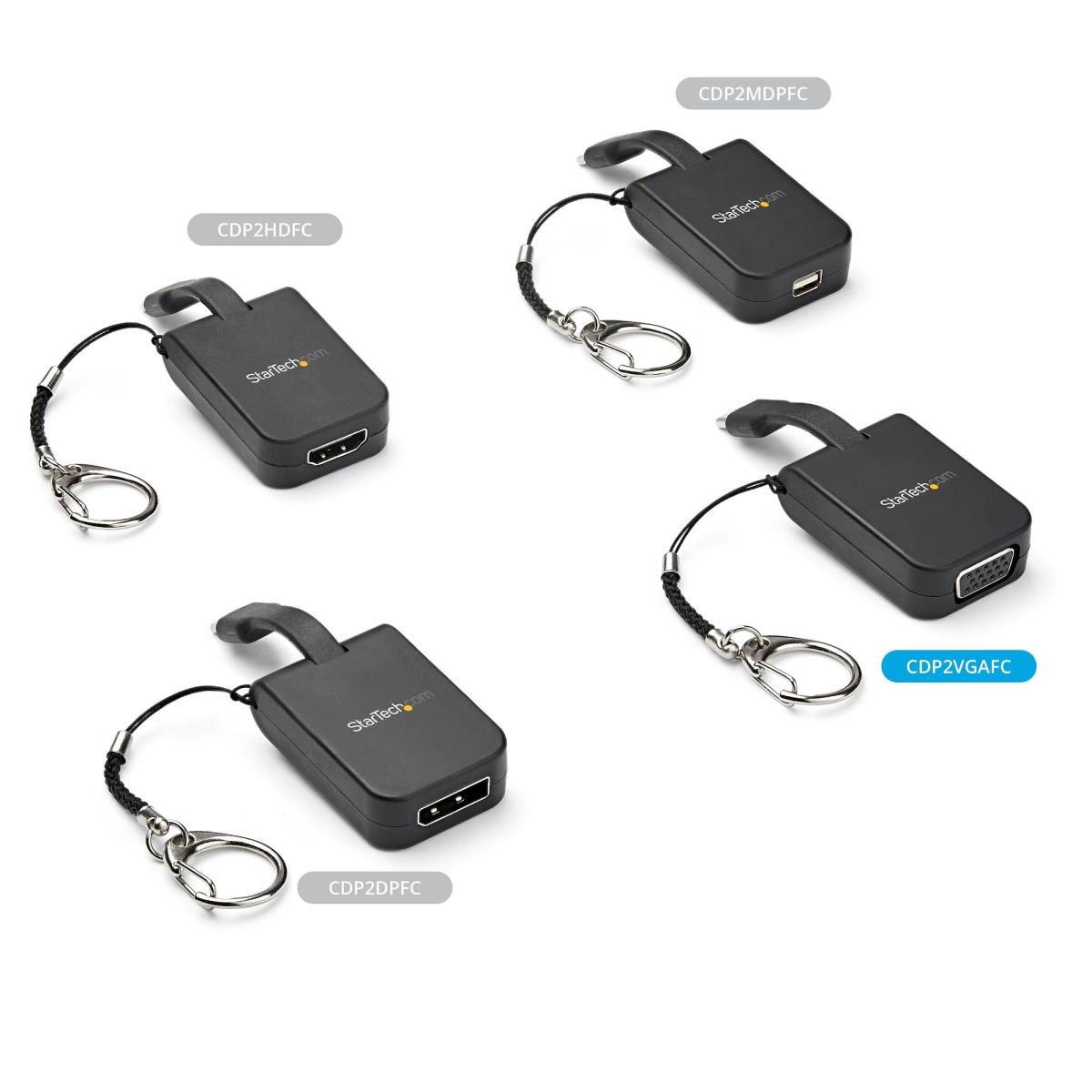 Portable USB C To Vga Adapter Quick-connect Keychain 1080p